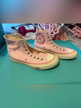 Pink floral converse
